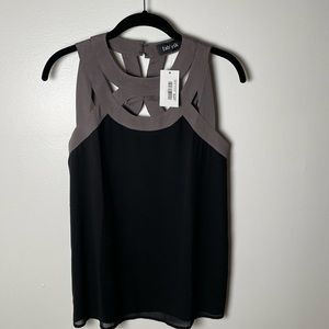 Fabrik boutique black and gray sleeveless top. Brand new.